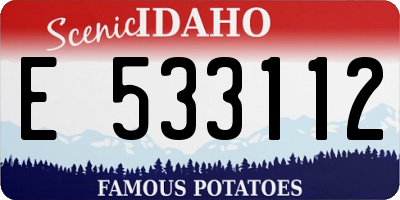 ID license plate E533112