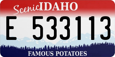 ID license plate E533113