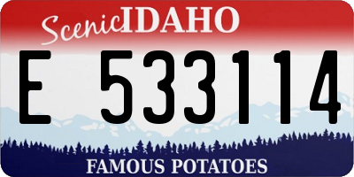 ID license plate E533114