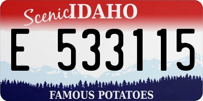 ID license plate E533115