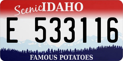 ID license plate E533116