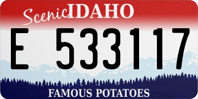 ID license plate E533117