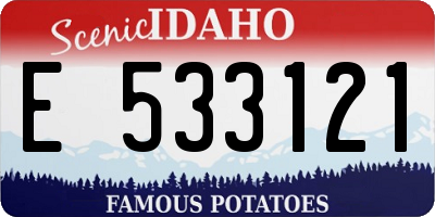 ID license plate E533121