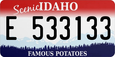 ID license plate E533133