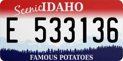 ID license plate E533136