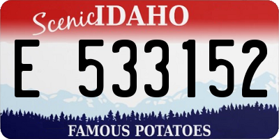 ID license plate E533152