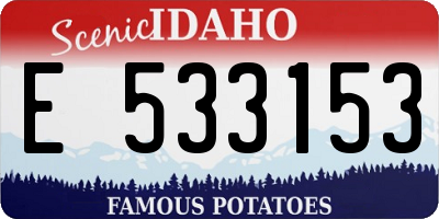 ID license plate E533153