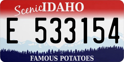 ID license plate E533154