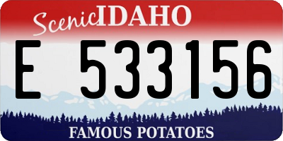 ID license plate E533156