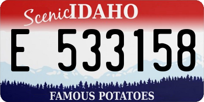 ID license plate E533158