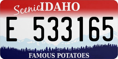 ID license plate E533165