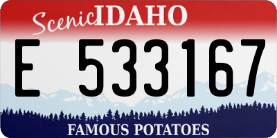 ID license plate E533167