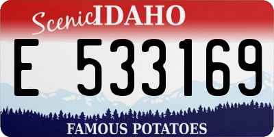 ID license plate E533169