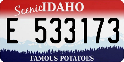 ID license plate E533173