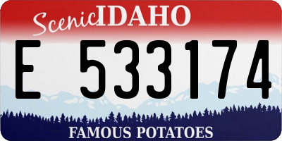 ID license plate E533174