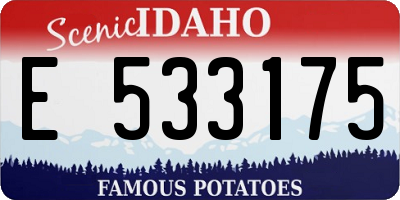 ID license plate E533175