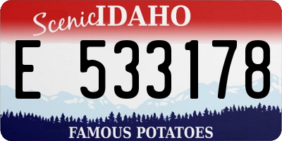 ID license plate E533178