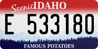 ID license plate E533180
