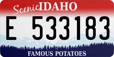 ID license plate E533183