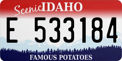 ID license plate E533184