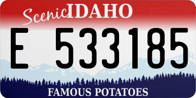 ID license plate E533185