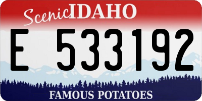 ID license plate E533192