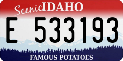 ID license plate E533193