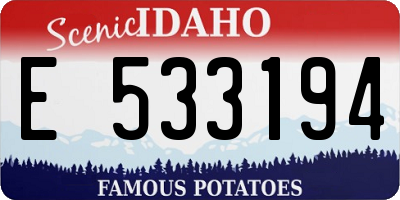ID license plate E533194