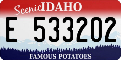 ID license plate E533202