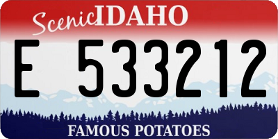 ID license plate E533212