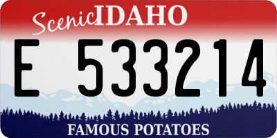 ID license plate E533214