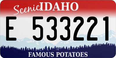 ID license plate E533221