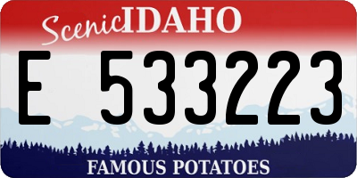 ID license plate E533223
