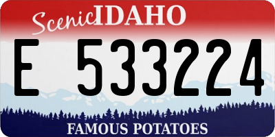 ID license plate E533224