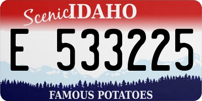 ID license plate E533225
