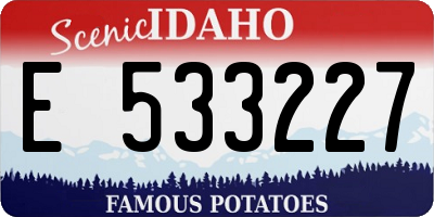 ID license plate E533227