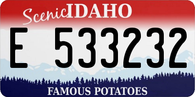 ID license plate E533232