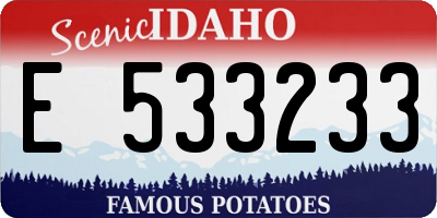 ID license plate E533233