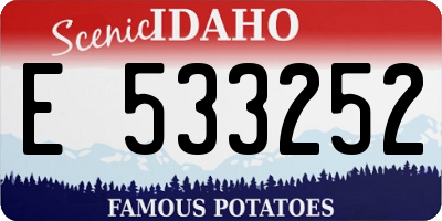 ID license plate E533252