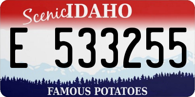 ID license plate E533255
