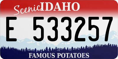 ID license plate E533257