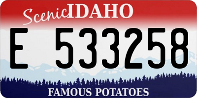 ID license plate E533258