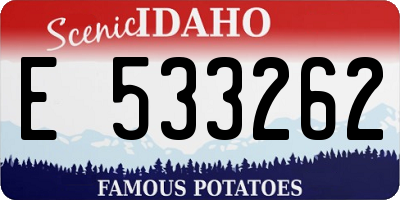 ID license plate E533262