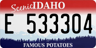 ID license plate E533304