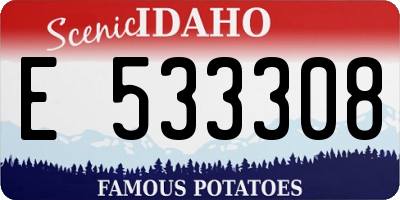ID license plate E533308