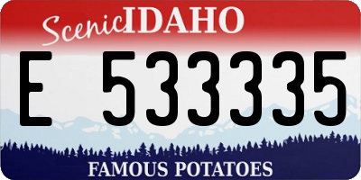 ID license plate E533335