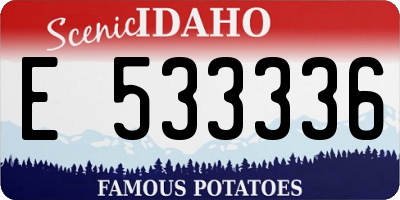 ID license plate E533336
