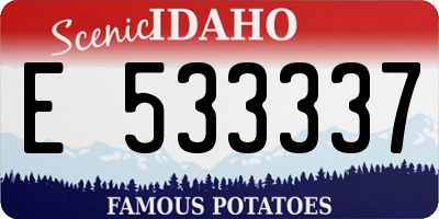 ID license plate E533337
