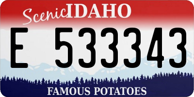 ID license plate E533343