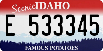 ID license plate E533345